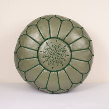 Moroccan Coloured Leather Pouffe, 2 of 12