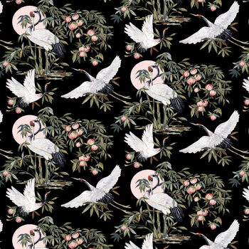 Elegant Cranes Wallpaper In Midnight, 3 of 3