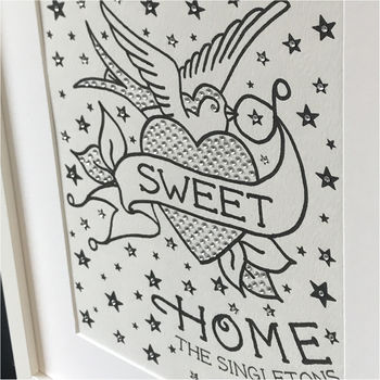 Home Sweet Home Personalised Tattoo Print, 2 of 2