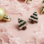 Christmas Tree Message Stud Earrings, thumbnail 3 of 6