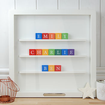 Personalised Three Names Family Alphabet Block Frame, 3 of 5