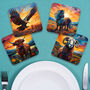 Highland Series Set Of Four Pu Leather Coasters, thumbnail 4 of 8