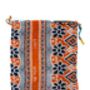 Upcycled Geometric Blue Orange Pouch Bag, thumbnail 3 of 3