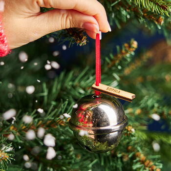 Personalised Believe Bell Christmas Decoration, 6 of 7