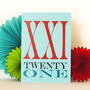 Roman Numerals Twenty One Card, thumbnail 4 of 5