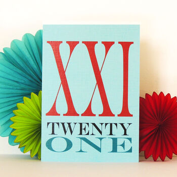 Roman Numerals Twenty One Card, 4 of 5