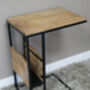 Teak And Metal Side Drinks Table With Magazine Rack, thumbnail 3 of 4