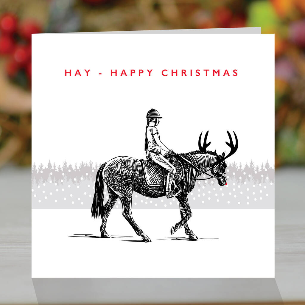 Hay Happy Christmas To You, Horse Themed Christmas Card, 1 of 2