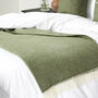 Extra Large Olive Green And Cream Woven Wool Throw, thumbnail 4 of 5