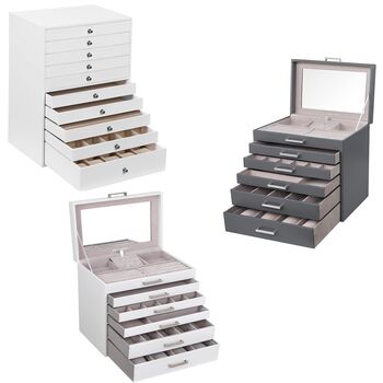 Large Multi Level Jewelry Box Jewellery Cases Organiser, 9 of 10