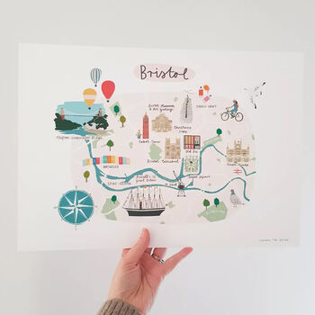 A3 Illustrated Map Of Bristol Art Print, 2 of 4