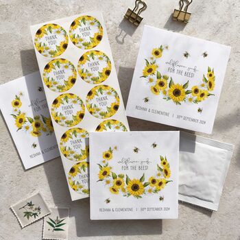 10 Wildflower Seed Packet Favours Sunflowers, 6 of 8