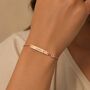 Personalised Curve Bar Birthstone Bracelet Engrave Name Symbols, thumbnail 7 of 12