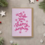 Let's Get Cosy Candy Cane Lettering Christmas Card, thumbnail 2 of 5
