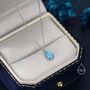 Sterling Silver Genuine Tiny Blue Turquoise Pear Necklace, thumbnail 2 of 11