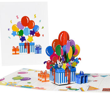 Pop Up Celebration Balloon Gift Cards With Star Ribbon Gift Box Decoration, 2 of 4