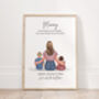 Personalised Mummy Family Illustration Print, thumbnail 1 of 12