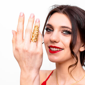 Elements Air Armour Ring In Gold Vermeil, 3 of 7