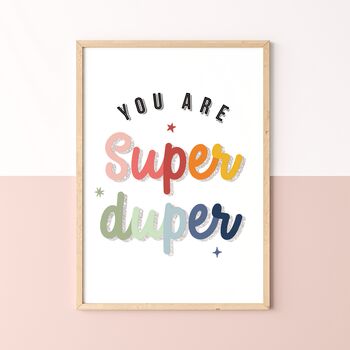 Children's You Are Super Duper Glitter Art Print, 6 of 7