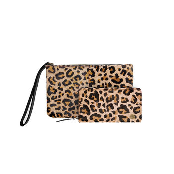 Leopard Print Pony Hair Clutch And Purse Set, 2 of 7