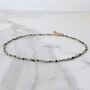 Dalmatian Jasper Skinny Gemstone Beaded Necklace, thumbnail 3 of 9