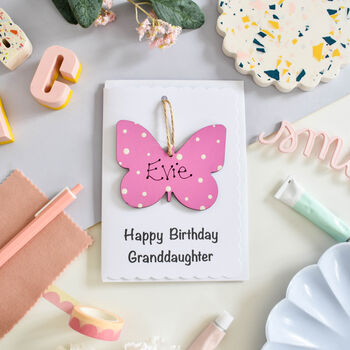 Personalised Granddaughter Sister Niece Butterfly Card, 3 of 12