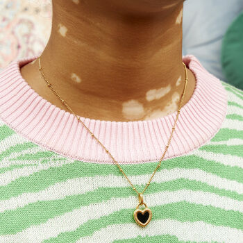 Gold Plated Double Sided Heart Beaded Necklace, 2 of 7