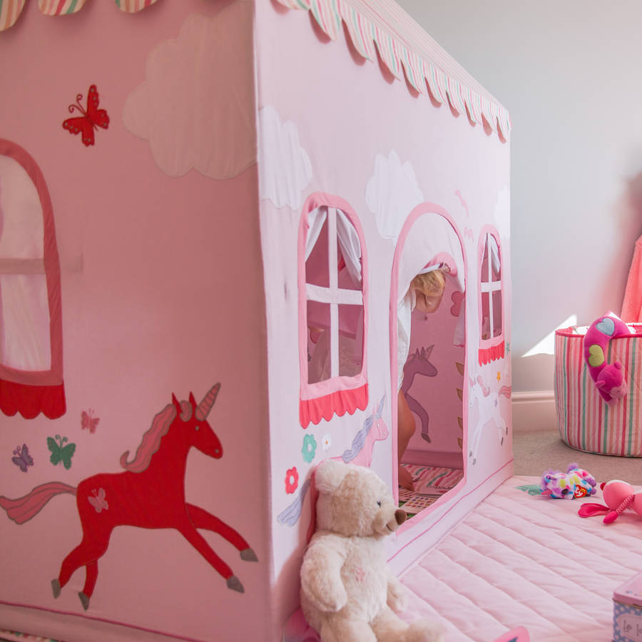 Kids Pop Up Princess Tent for Girls Comes with Carry Case Unicorn Kids Tent Indoor Playhouse for Girls Large Unicorn Toys for Babies & Children 3-10 Years Old Fairy Castle House for Toddlers 