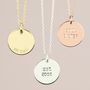 Personalised Hand Stamped Disc Pendant Necklace, thumbnail 1 of 3