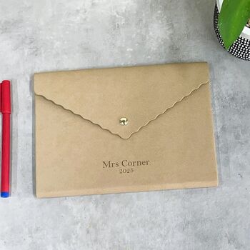 Personalised Buttoned Leather Notebook, 6 of 9