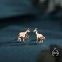 Sterling Silver Tiny Okapi Stud Earrings, thumbnail 4 of 12