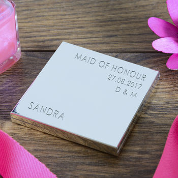 Personalised Silver Compact Mirror For Weddings, 7 of 12