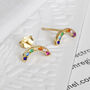 Rainbow Shaped Multicoloured Crystal Stud Earrings, thumbnail 3 of 6