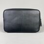 Black Leather Top Zip Wash Bag, thumbnail 3 of 8