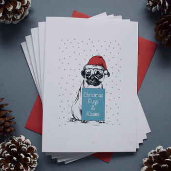 Cute Pug Christmas Card Or Pack, 2 of 2