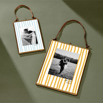 Personalised Anniversary Photo Frame With Striped Mount, 2 of 4