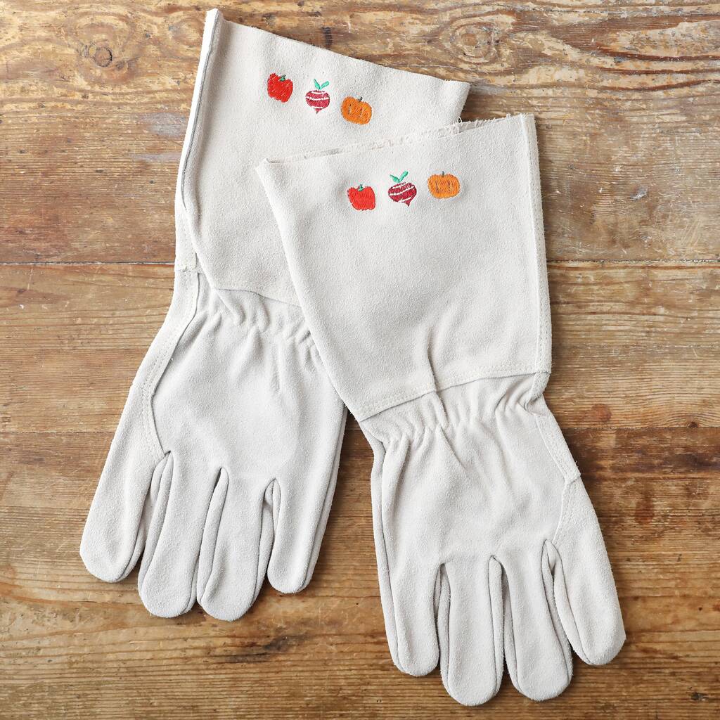 Personalised Embroidered Vegetable Gardening Gloves, 1 of 5