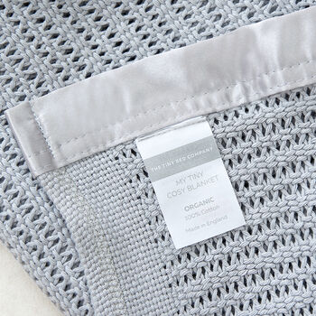 Luxury 100% Organic Large Baby Blanket All Grey, 6 of 6