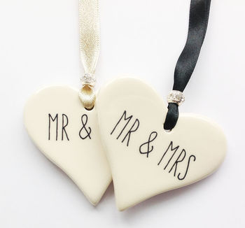 Mr And Mrs Ceramic Heart, 2 of 5