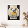King Koala Bear Yellow Grey Modern Wall Art Print, thumbnail 4 of 6