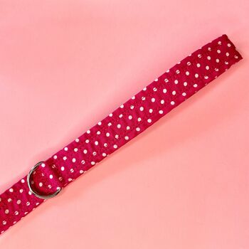 Pink Polka Dot Dog Collar And Lead/Leash Set, 5 of 9