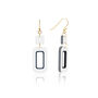 Pearlescent White And Black Rectangle Earrings, thumbnail 1 of 7