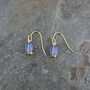 Bluebell Flower Single Drop Hook Earring, Gold Tone, thumbnail 3 of 3