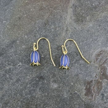 Bluebell Flower Single Drop Hook Earring, Gold Tone, 3 of 3