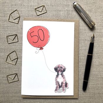 Personalised Schnoodle Dog Birthday Card, 2 of 4