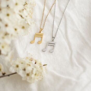 Music Note Charm Necklace With Birthstone, 9 of 9