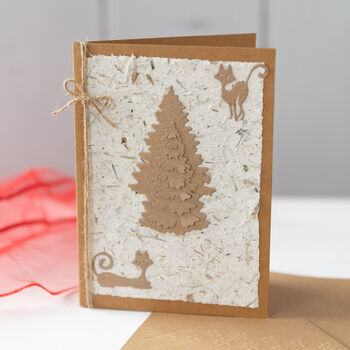 Handmade Recycled Eco Kitty Christmas Cards Range, 3 of 12
