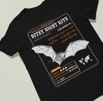 Funny Bat T Shirt 'Know Your Bitey Night Kite', 2 of 6
