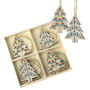 Handcrafted Colourful Wooden Christmas Ornaments Set, thumbnail 2 of 5