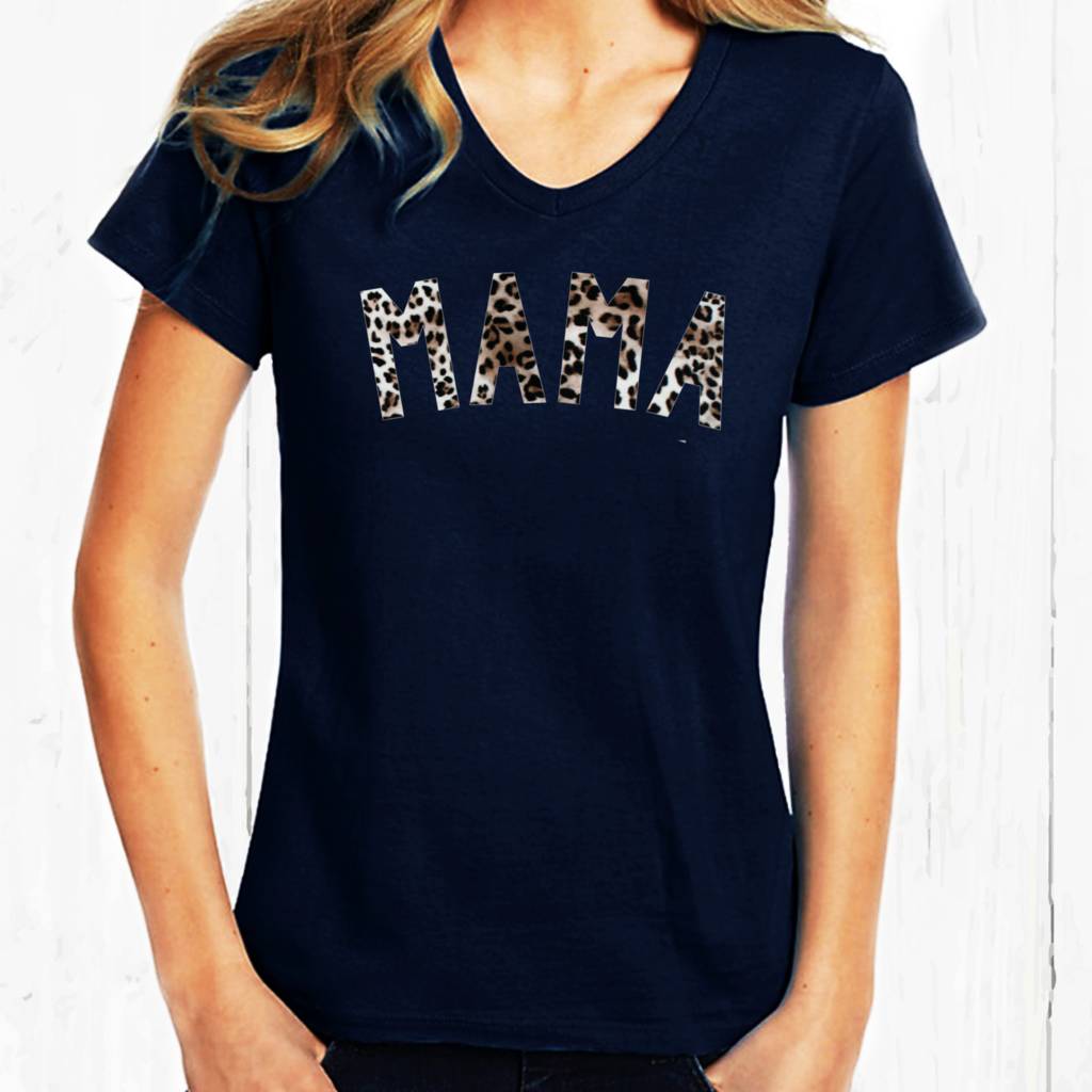 Leopard Print Mama Ladies T Shirt By Betty Bramble 